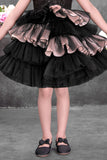 Girls Black Party Wear Frock with Sequin Bodice And Layered Ruffles