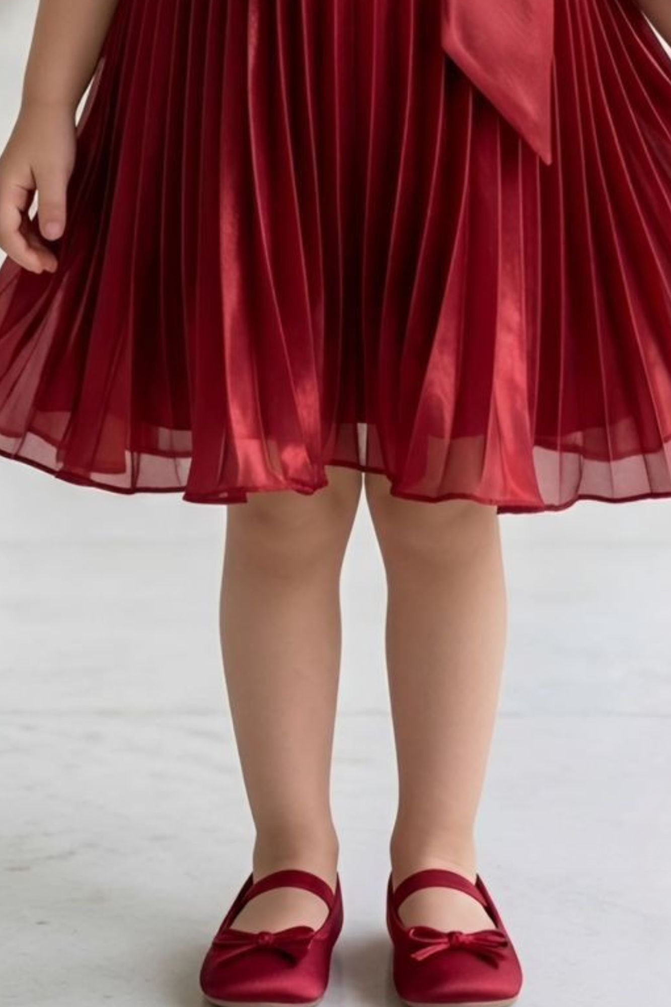 Maroon Pleated Party Wear Frock for Girls