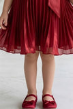Maroon Pleated Party Wear Frock for Girls