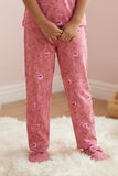 Girls Pink Floral Print Night Suit Set