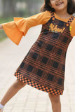 Mustard Checkered Dress For Girls