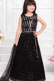 Black Sequin Embellished Lehenga Choli with Dupatta For Girls