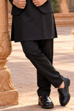 Boys Black Kurta Pajama Set with Nehru Jacket