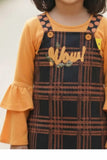 Mustard Checkered Dress For Girls