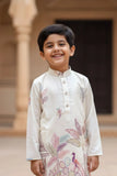 Ivory Printed Kurta Pajama Set for Boys