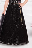 Black Sequin Embellished Lehenga Choli with Dupatta For Girls