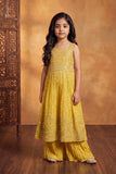 Girls Mustard Yellow Embroidered Palazzo Set