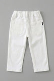 White Solid Casual Pant
