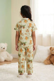 Girls Mint Green Jungle Print  Night Suit Set