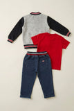 Grey and Blue Varsity Jacket Set