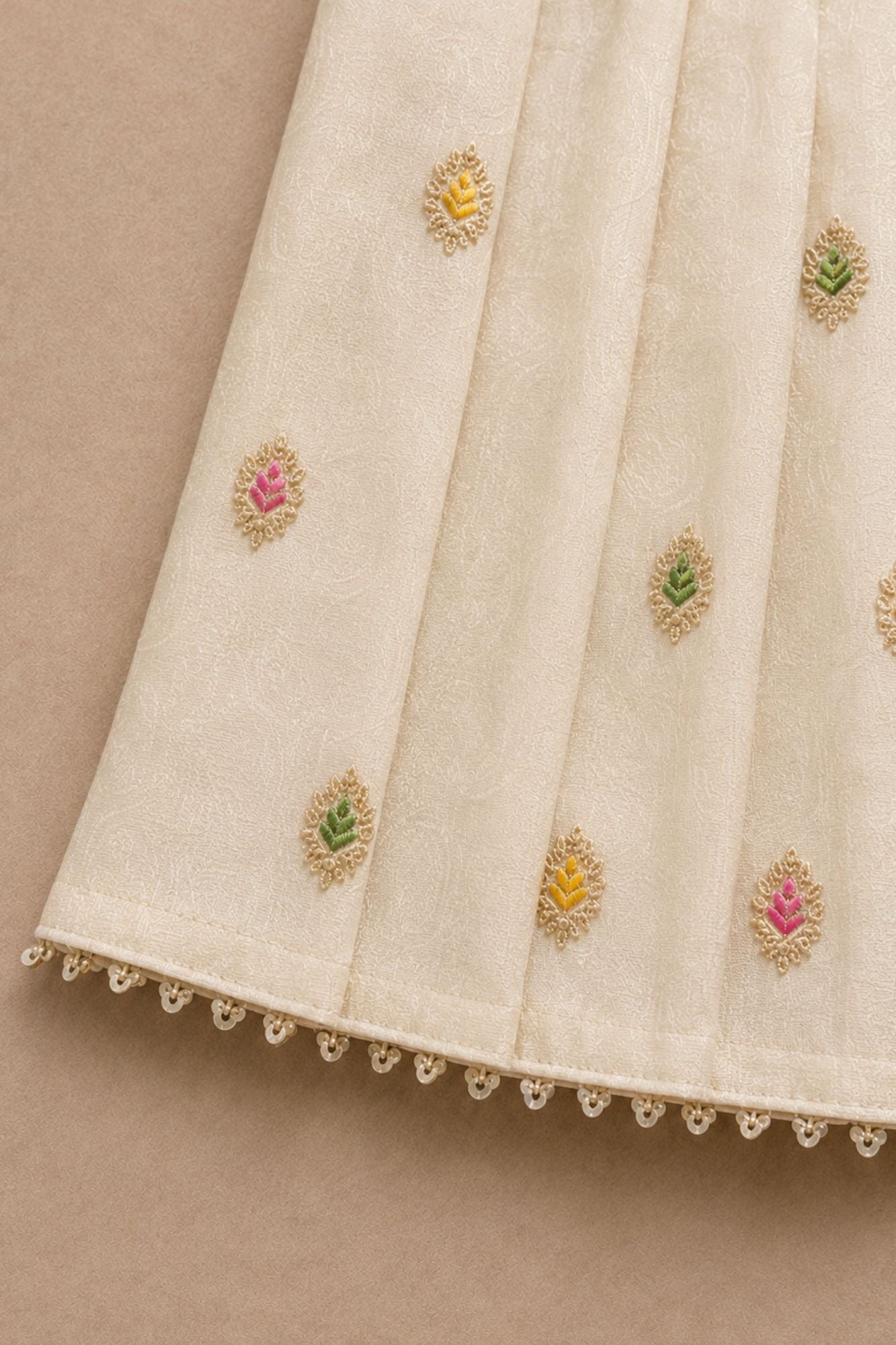 Ivory with Multicolour Floral Butti Embroidered Palazzo Set