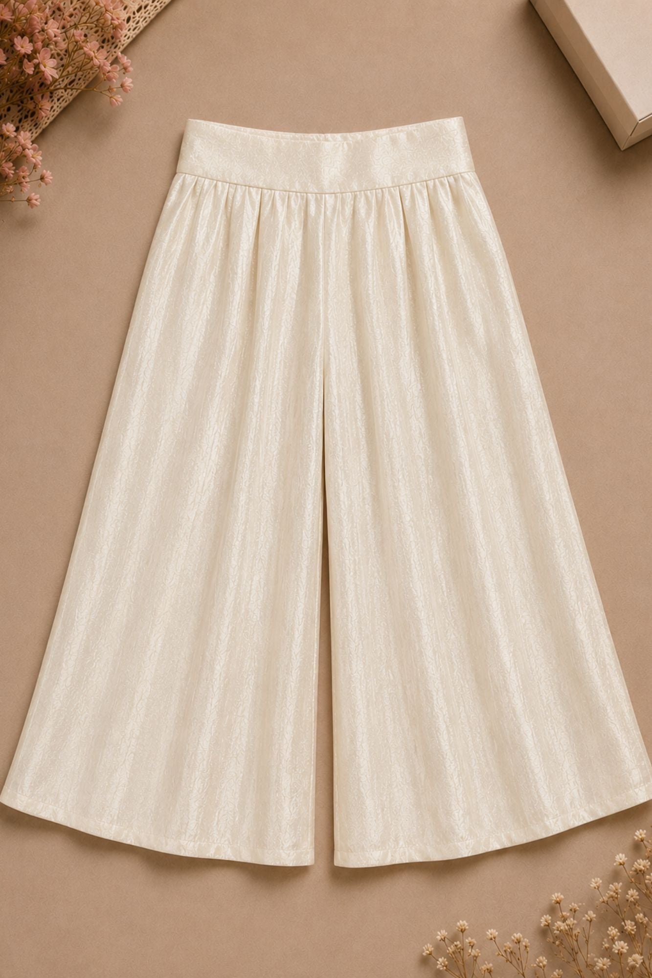 Ivory with Multicolour Floral Butti Embroidered Palazzo Set