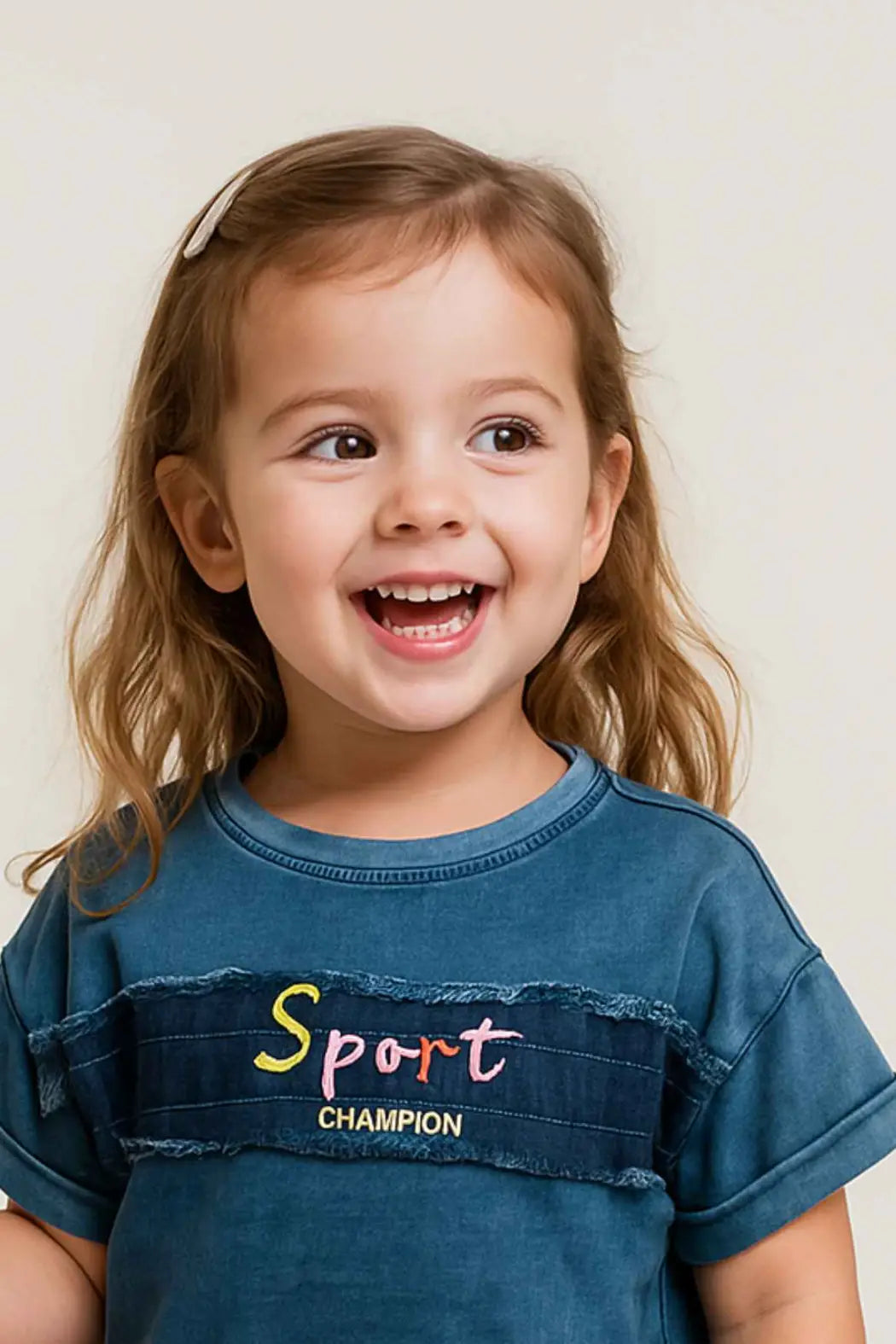 Blue Denim Western Top For Girls