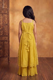 Girls Mustard Yellow Embroidered Palazzo Set