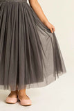 Grey Sequins Embellishment Party Wear Gown For Girls