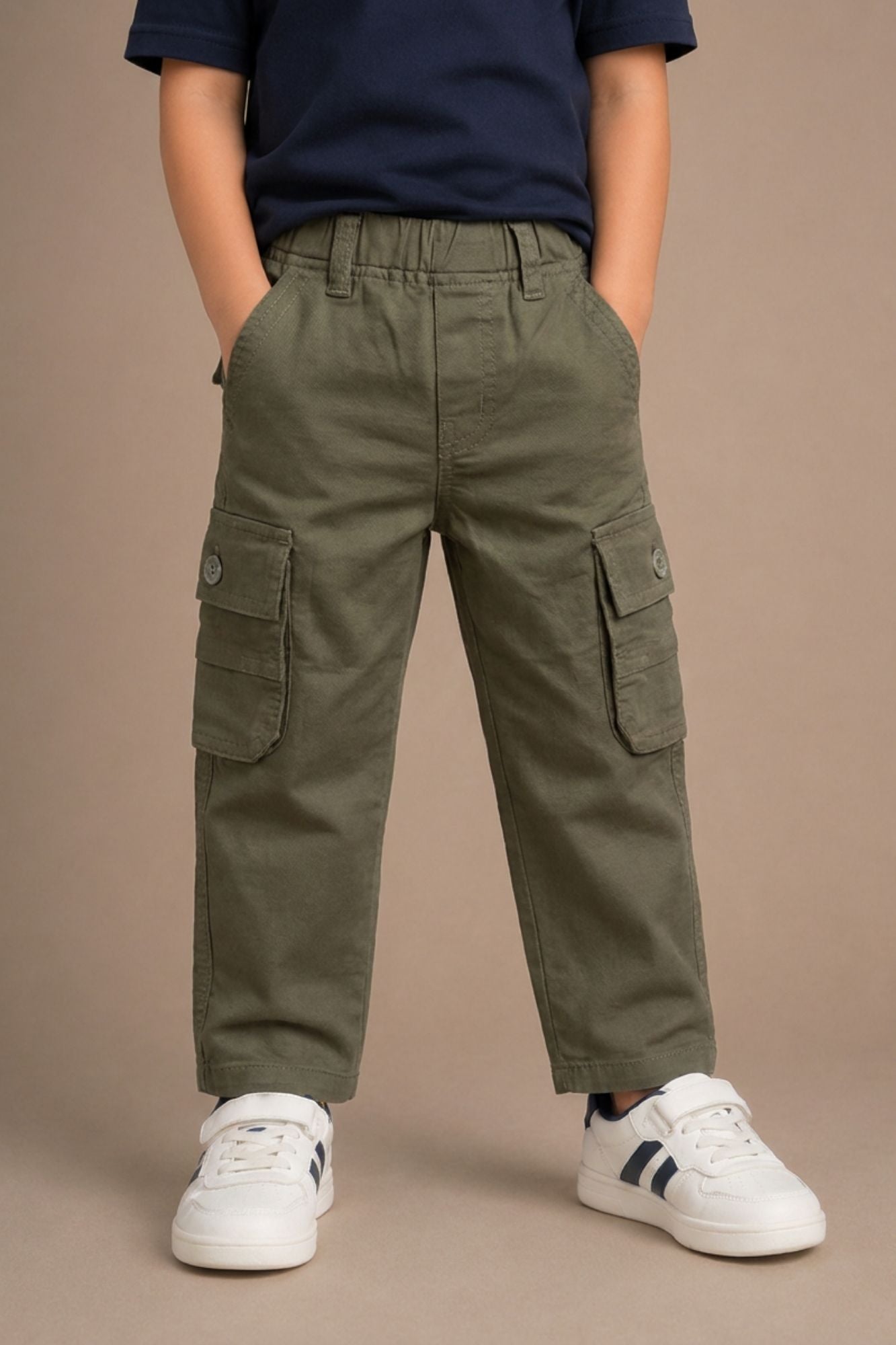 Boys Muted Green Cargo Pant