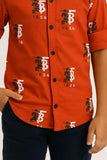 Orange Printed Shirt for Boys