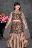 Gold Embellished Lehenga Choli for Girls