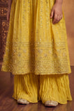 Girls Mustard Yellow Embroidered Palazzo Set