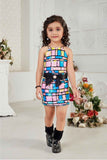 Pink Sequin Work Party Wear Dress For Girls