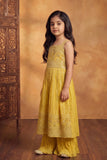 Girls Mustard Yellow Embroidered Palazzo Set
