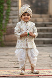 Cream Multi-Color Printed Kurta And Dhoti  Set for Boys