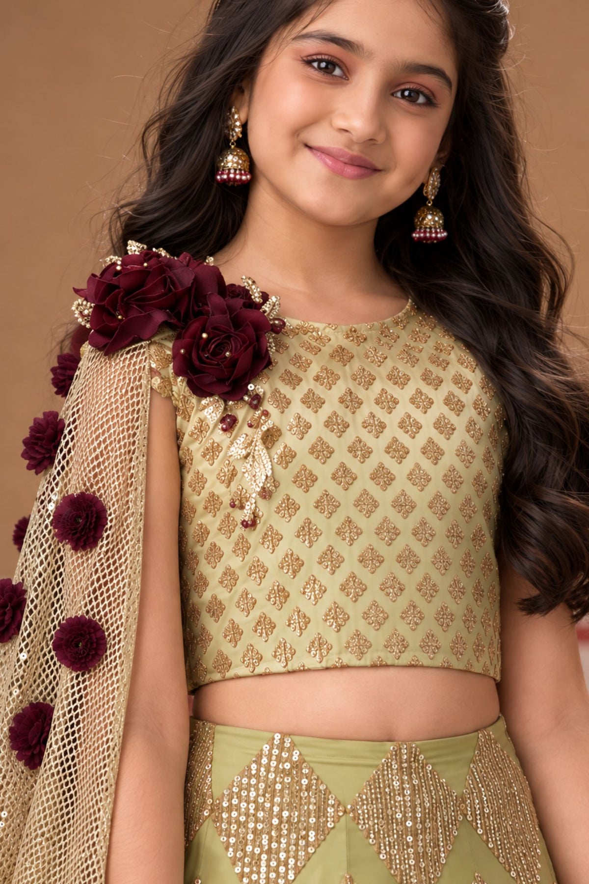Pista Green Mermaid Cut Lehenga Choli Set With Rich Sequence Work