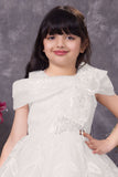 Girls White Floral  Party Wear Frock