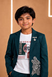 Green Embroidered Party Wear Blazer with Tshirt