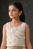 Cream Embroidered  Lehenga Choli For Girls
