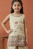 Cream Ethnic Palazzo Set with Multicolor Embroidery for Girls