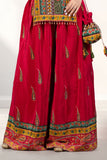 Red Multicolour Printed Palazzo Set for Girls
