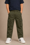 Boys Olive Green Cargo Pant