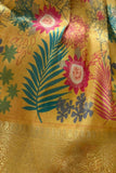 Golden Yellow With Multicolor Floral Motif Lehenga Choli Set for Girls