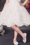 Girls White Floral  Party Wear Frock