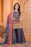 Girls Lavender Ombre Kurti Palazzo Set With Dupatta