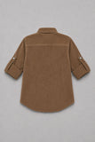 Boys Beige Full Sleeve Casual Shirt