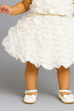 White Frock With Ruffled Embellished For Girls