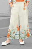 Sunshine Blossom Ivory & Orange Floral Set For Girls
