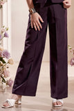 Girls Violet Co-Ord Set With Sleeveless Top And Wide-Leg Pants
