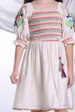 Stylish Beige Casual Frock With Embroidery for Girls - Lagorii Kids