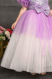 Shimmer Lavender Double Shaded Party Wear Gown For Girls - Lagorii Kids