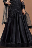 Black Sequin Embellished Fish Cut Lehenga Set For Girls