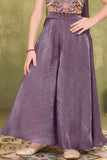 Designer Purple Thread Embroidery For Palazzo Set For Girls