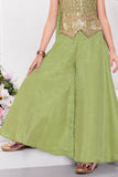 Elegant Pista Embroidered Palazzo Set with Dupatta