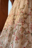 Luxury Cream Sequin Embroidered Lehenga Choli with Floral Motifs For Girls