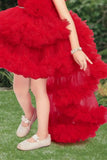 Radiant Red Tailback Frock for Kids: Playful Elegance in Every Twirl
