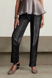 Metallic Ash Grey Pleated Top with Pants For Girls