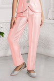 Tailored Pink Pant Set with Crystal Brooch Accents For Girls