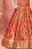 Red And Gold Lehenga Choli Set For Girls